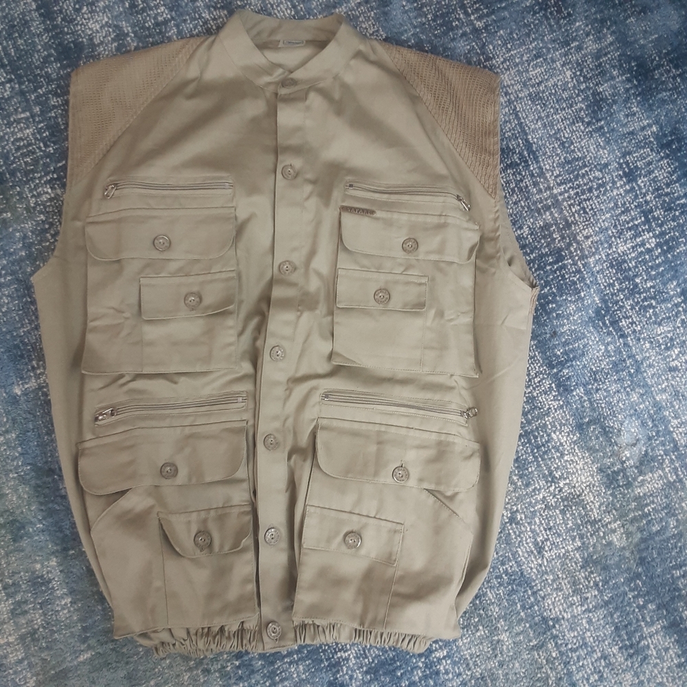Vintage 1980s "Safari" Cargo Vest By Image, Made In Kenya, 16 Pockets, NOSWOT